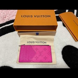Louis Vuitton Taigarama Coin Card Holder Fuchsia